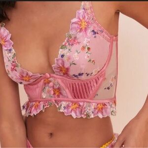 For Love And Lemons Pink Floral Bralette